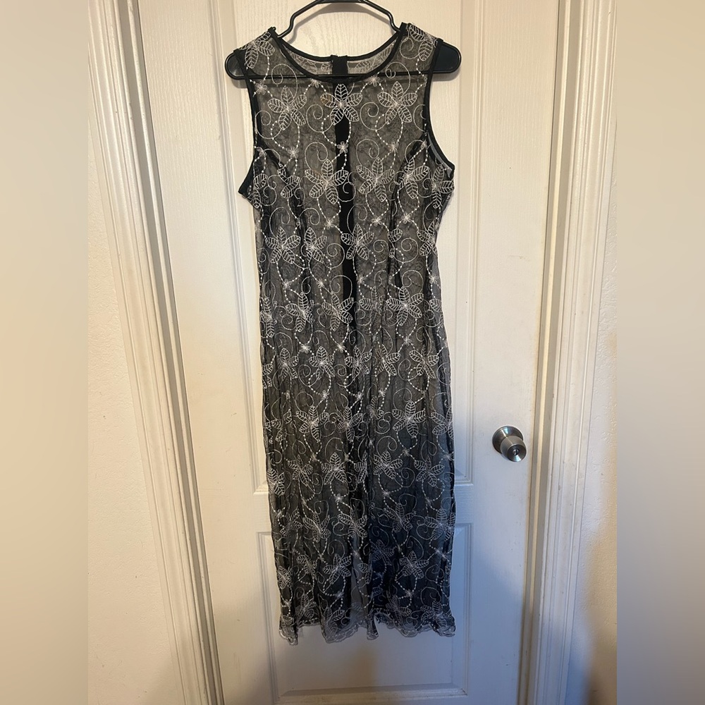 Black see thru maxi dress